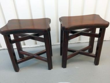 Pair of Ju Mu (Elm Wood) Stools 中國古董凳子